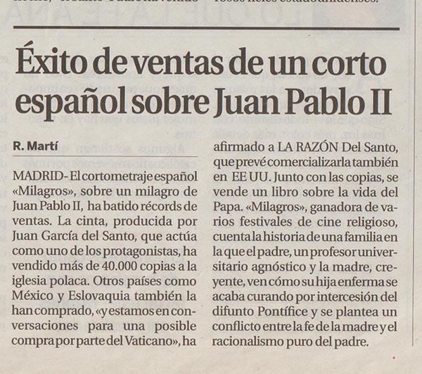 Foto artículo periódico La Razón